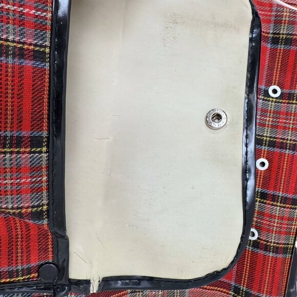 Vintage Ice Skates Bag with Handle Red Plaid Retro Holiday MCM Christmas Decor - Picture 8 of 13